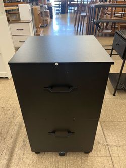 VASAGLE 2-Drawer File Cabinet Small Rolling Filing Cabinet - Black
