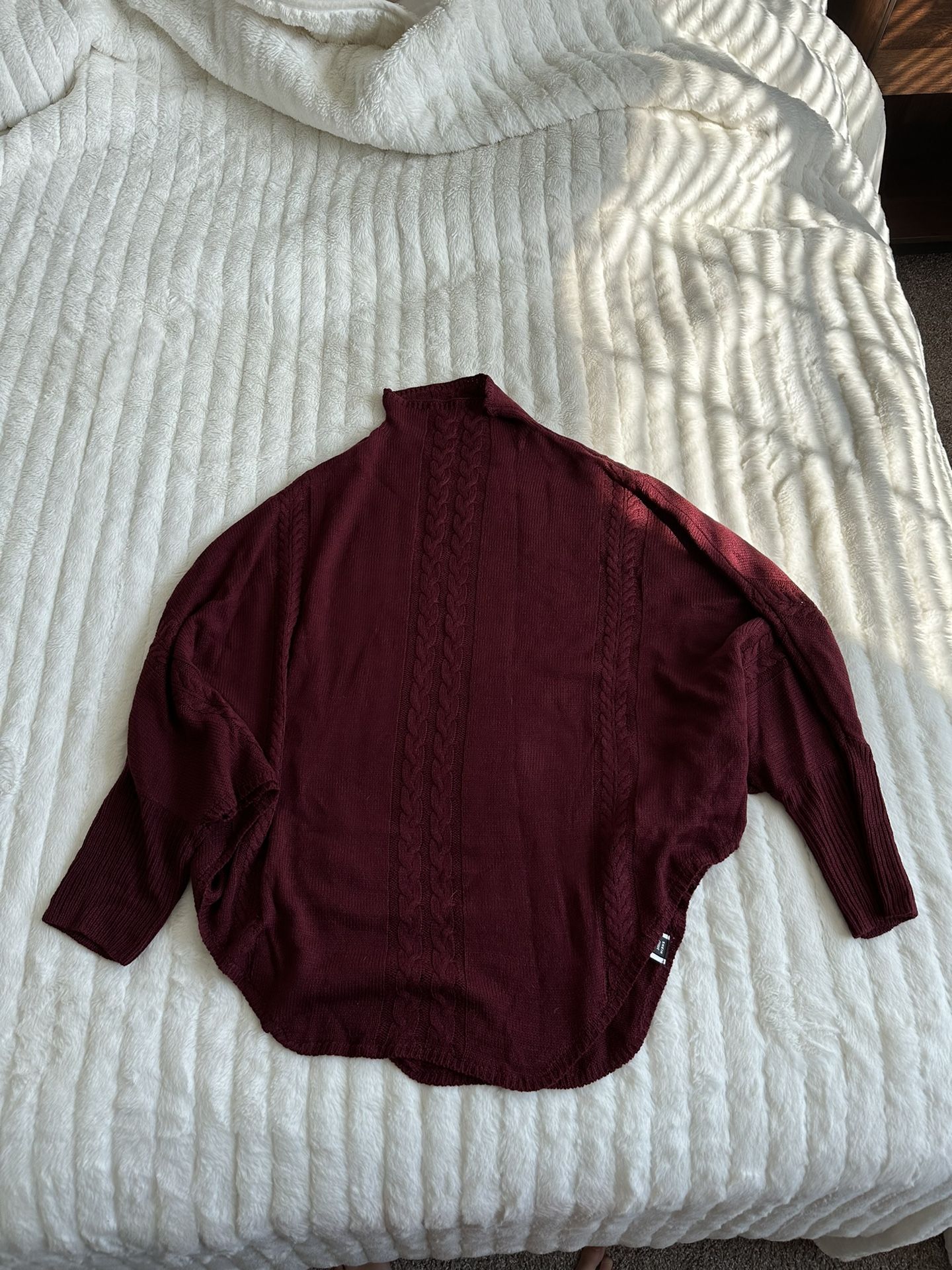 Maroon Sweater Poncho