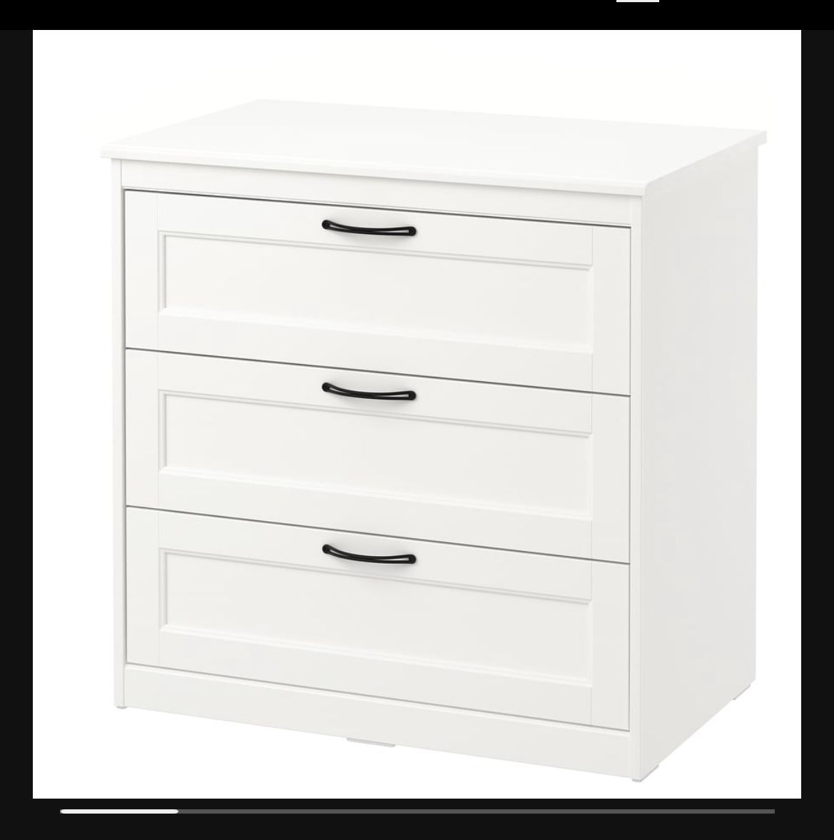 NEW White 3 Drawer Dresser