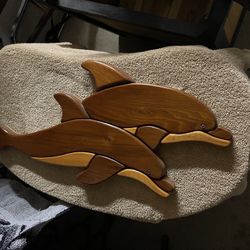 Wood Dolphin Art 