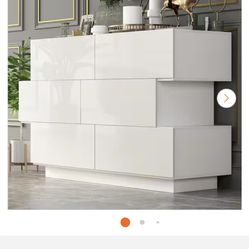 Modern 6-Drawer Storage Cabinet – High Gloss White