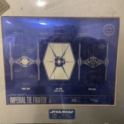 Star Wars Empire Tie Fighter Blueprint with Certificate If Authenticity