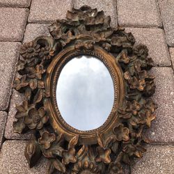 Vintage Gilded Wood Carved Ornate Mirror 