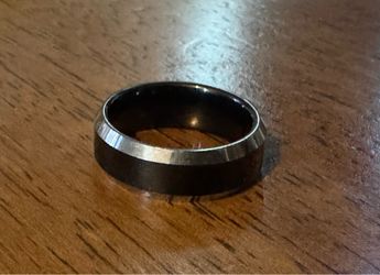 Tungsten Carbide Ring Size 10 – Black & Silver