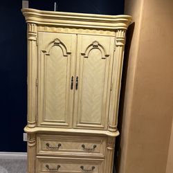 Armoire Two Piece Beautiful White Wash Oak