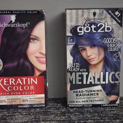 Schwarzkopf Keratin Color and got2b Metallics Hair Dye