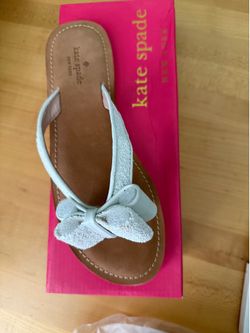 White Kate Spade Flip Flops