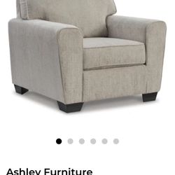 Ashley Furniture Contemporary  Upholstered Chair With Block Legs