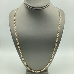 10KT YELLOW GOLD DIAMOND CUT CUBAN LINK CHAIN 26” 17.0GR
