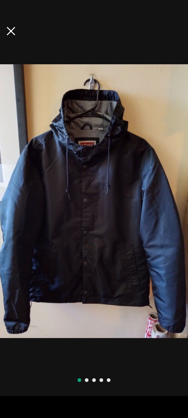 🔥 ONLY $30!! EX COND MED BLK LEVI'S EXPEDITION WARM LINED& HOODED RAIN JACKET
