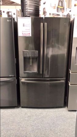Fridge refrigerator GE profile black stainless steel counter depth French door original price $3429 our price $1999