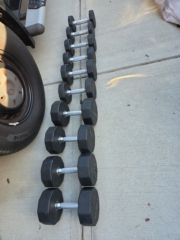 Nice TKO DUMBBELLS SET. PAIRS OF 45S 40S 20S 15S AND 10S