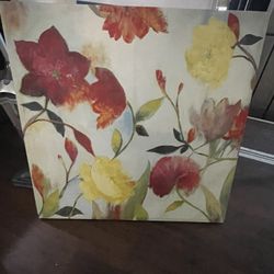 Set Of Canvas Hand Painted Flower Walk Pictures 