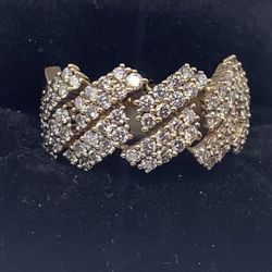 14KY 1.50cttw Men’s Diamond Cuban Ring