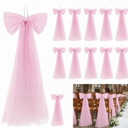 Zeyune 12 Pcs Large Bow Party Decorations 13.4 X 28.7 Inch Hanging Bow For Baby Shower Birthday Girls And Boys Bachelorette Wedding Ribbon Bows For Gi