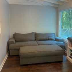 2019 Large 90inch Grey Couch w/ Ottoman Included 
