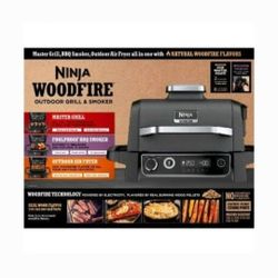 NINJA Woodfire 3-in-1 Outdoor Grill BBQ Smoker & Air Fryer & Woodfire Technology (Model: OG700)