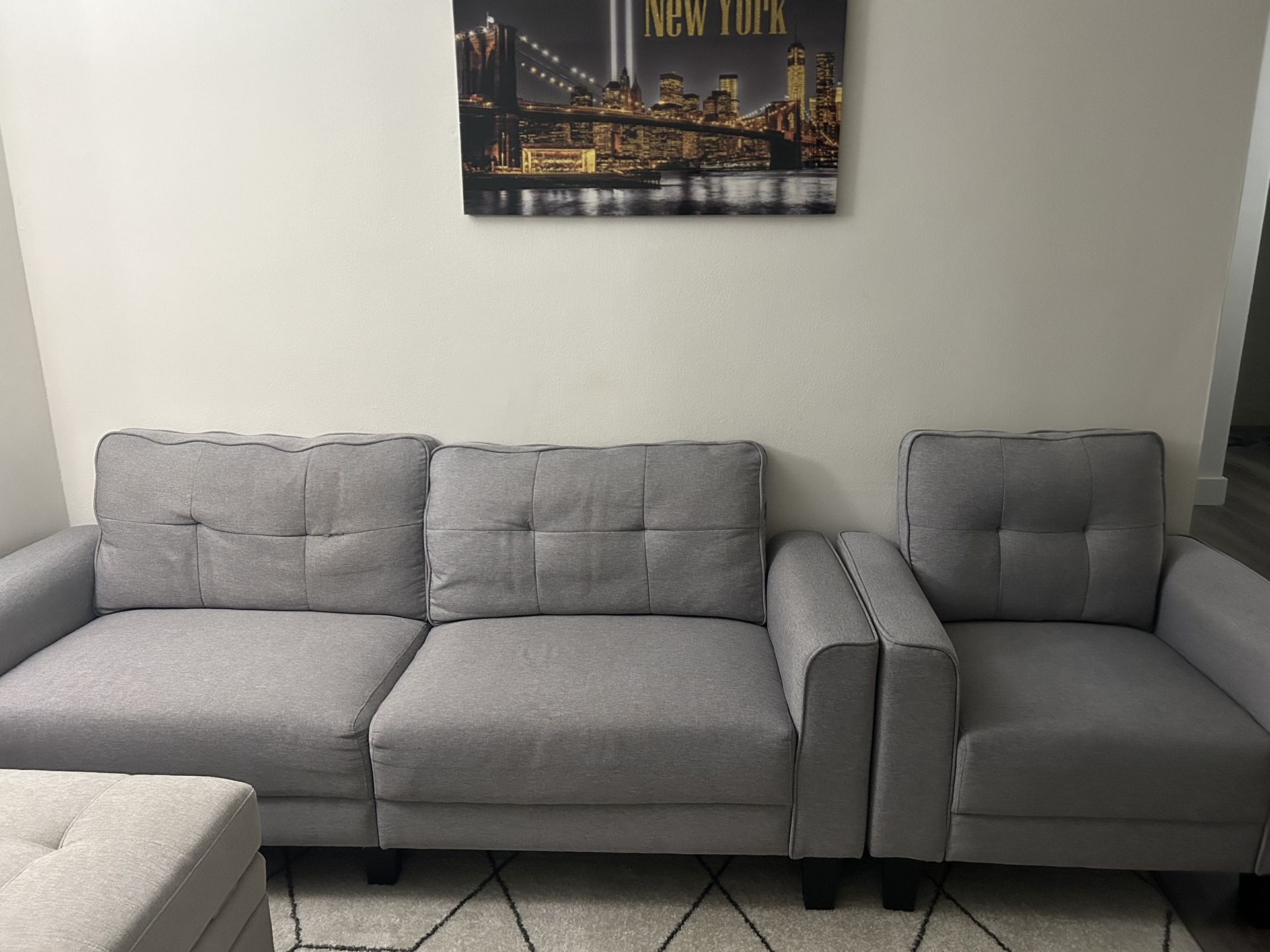 Grey Loveseat Sofa 