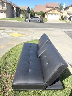 Black leather couch