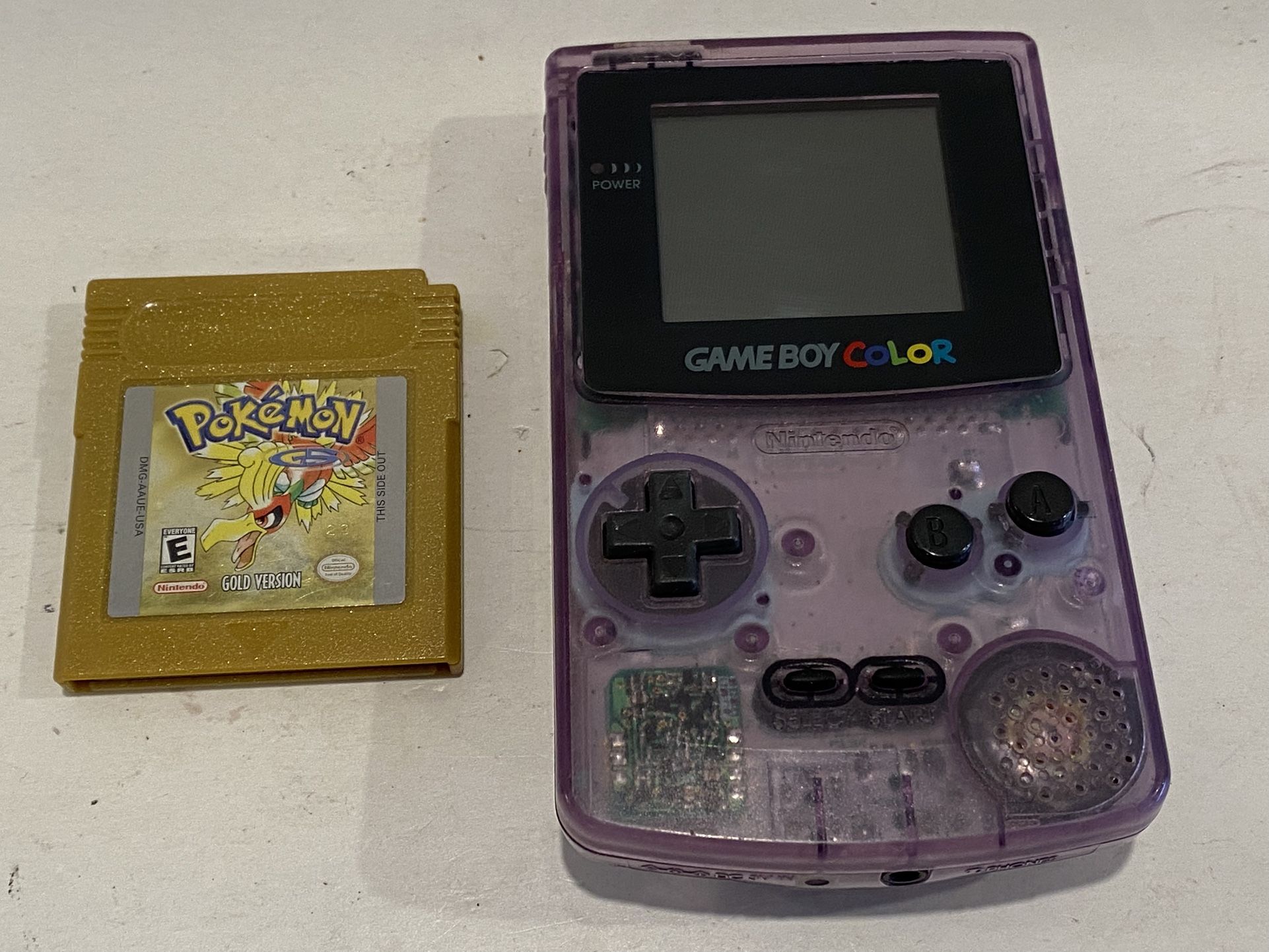 Atomic Purple Nintendo Gameboy Color Console With Pokemon Gold Version