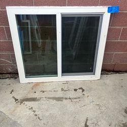 Window retrofit Double glass Used window   Comes with screen Vinyl  Width 46 inches  Height 38 1/4 inches