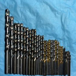 33  New Drill Bits Fro 3/8” to 1/16” Made In USA