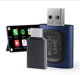 TECHLANE 2-in-1 Wireless CarPlay & Android Auto Adapter