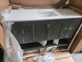 Miseno
Ravello 48" Single Basin Vanity Set with 3/4" Marble Stone Composite Top, Rectangular Sink, USB Port, and Electrical Outlet