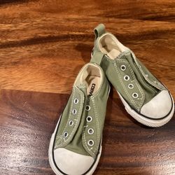 Little boys size 1 converse  slip on sneakers .