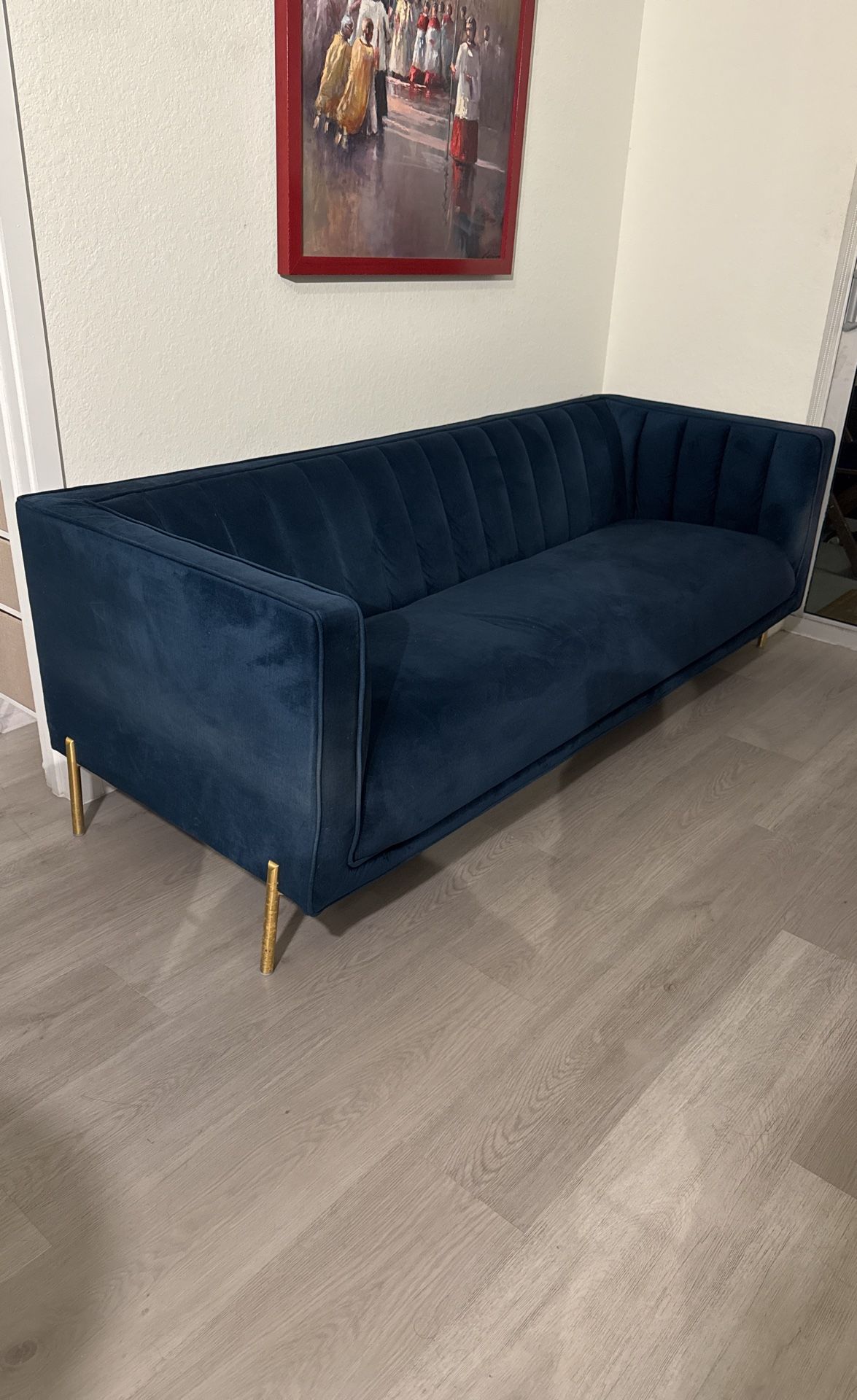 Blue Velvet Sofa