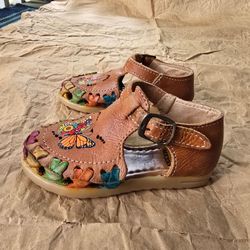 Genuine Leather Butterfly Girl Sandals