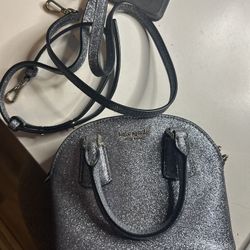 Gray Glitter Small Kate Spade purse