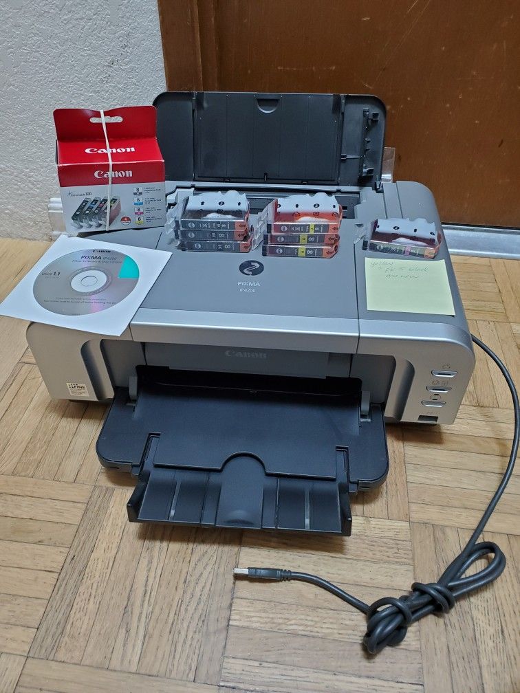 Used Canon Pixma iP4200 color printer + ink
