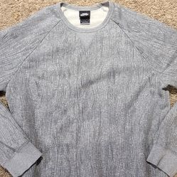 NIKE SB Men's Gray Cotton Sweatshirt in Wood Pattern  Size XL