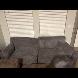 Grey Corduroy Couch 