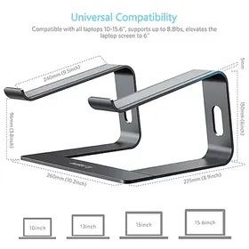 Nulaxy Laptop Stand, Ergonomic Aluminum Laptop Computer Stand, Detachable Laptop Riser Notebook Holder Stand Compatible with MacBook Air Pro, Dell XPS