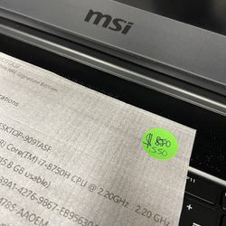 MSI G565, Gaming Laptop, 256 Gb, Excellent Condition With 30 Day Warranty