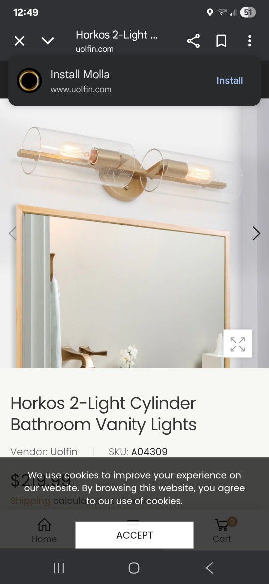 Horkos 2-Light Cylinder Bathroom Vanity Lights
