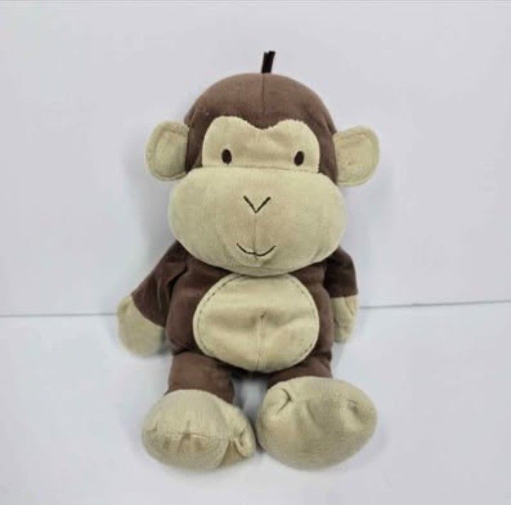 Carter's Just One Year Brown Tan Monkey Plush Stuffed Animal Baby Toy You 10"