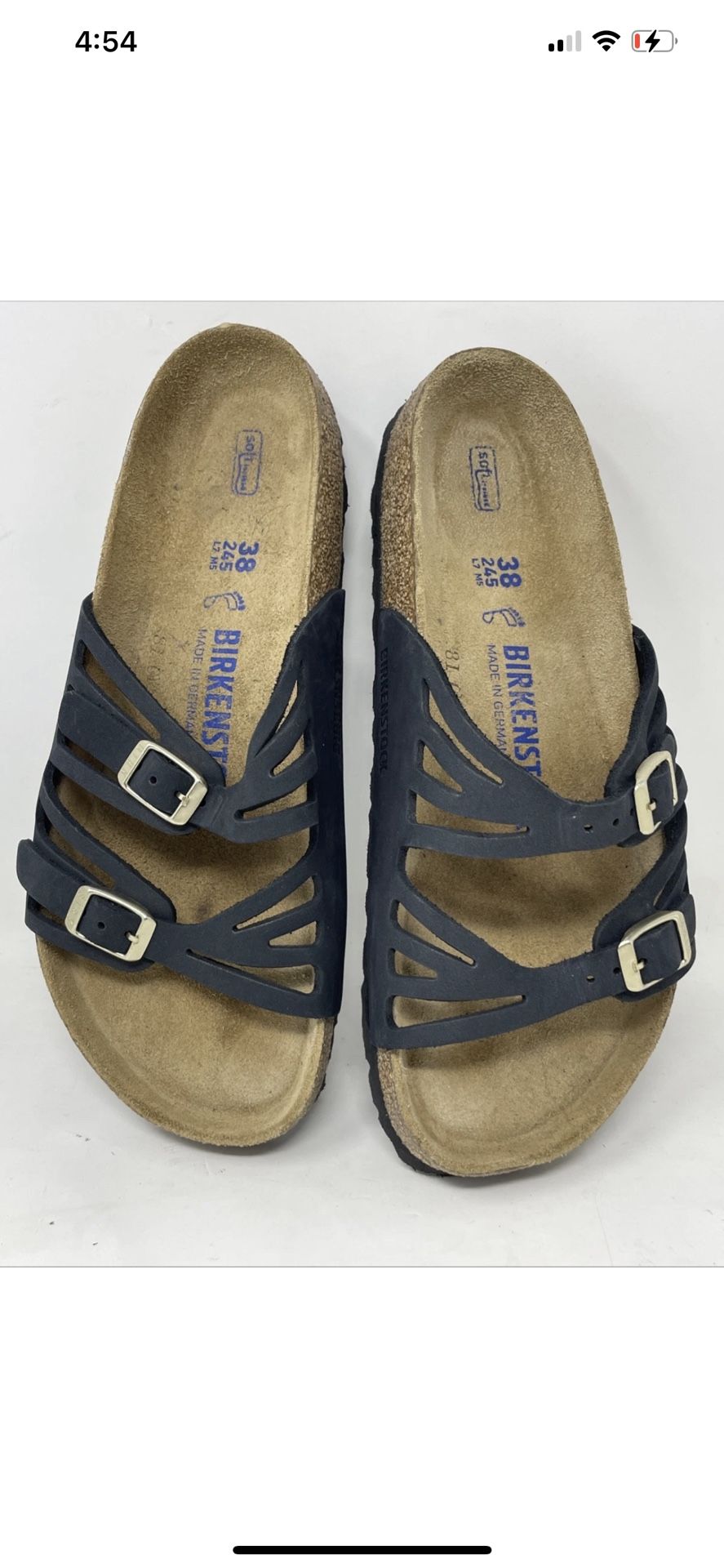 New WOMENS BIRKENSTOCK GRANADA SANDAL IN Black SIZE 38 Check Photos For Details