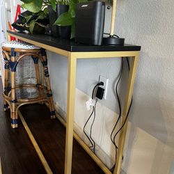 Black and Gold Detailed Side Console/Table 