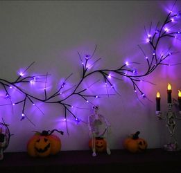 6 Ft. Twig Halloween Willow Vine w/bats