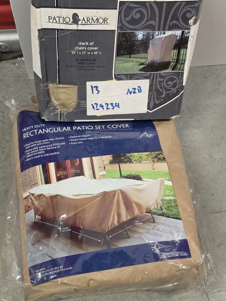 Lot Of (2) Outdoor Patio Furniture Set Covers