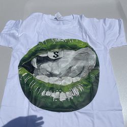 Green Lip Print Oversized T-shirt 