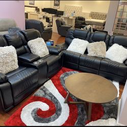 COMFY NEW SANTIAGO RECLINING SOFA AND LOVESEAT SET ON SALE ONLY $1299. 