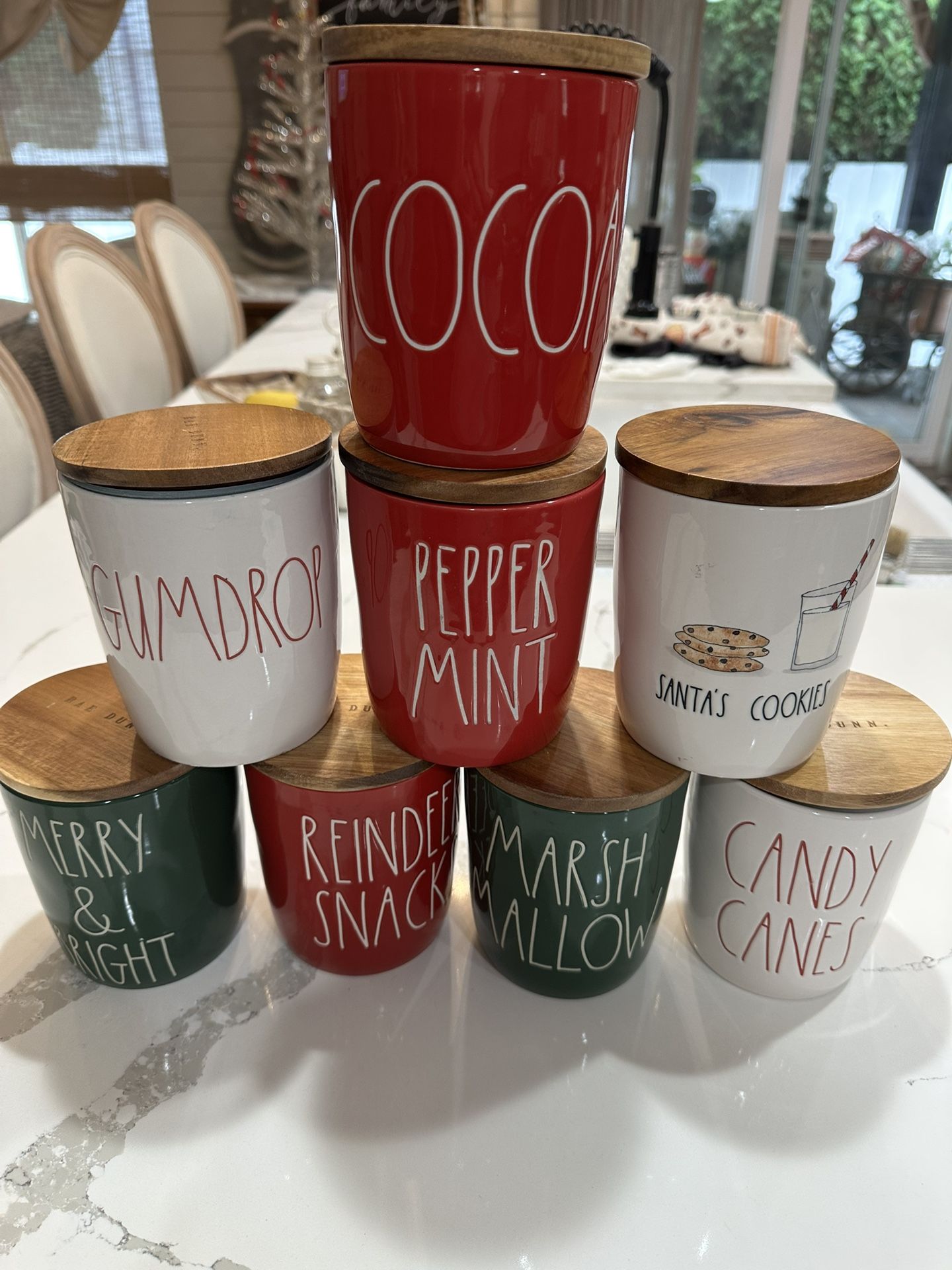 Rae dunn Christmas (8 inc) Cannister/Cellers