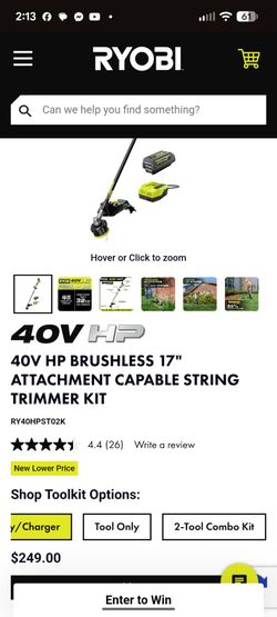 Ryobi 40V HP Brushless 17" String Trimmer Kit