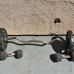 Free Weight Curl Olympic Bar / Dumbbells