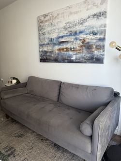 Velvet Mid Century Couch