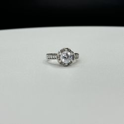 Verragio Sterling 925 Silver Two Tone  CZ Engagement Ring Sz 6